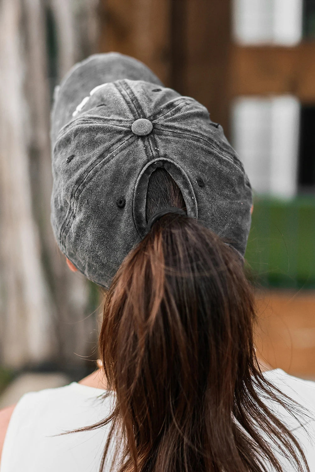 Mama Embroidered Ponytail Cap