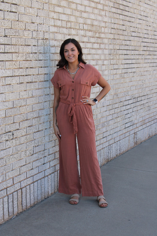 Harley Button Down Jumpsuit- 2 Colors