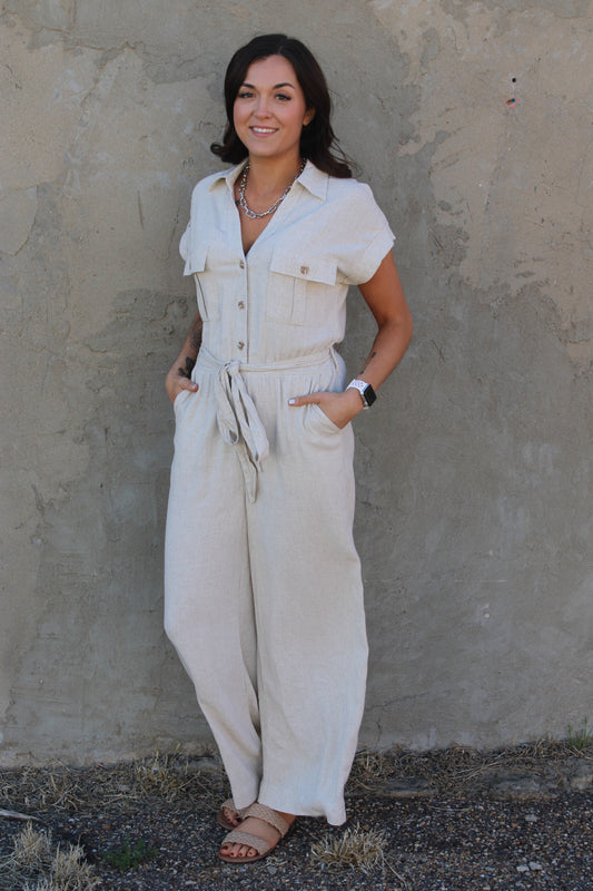 Harley Button Down Jumpsuit- 2 Colors