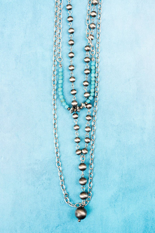Wyatt Silver Pearl Layered Necklace