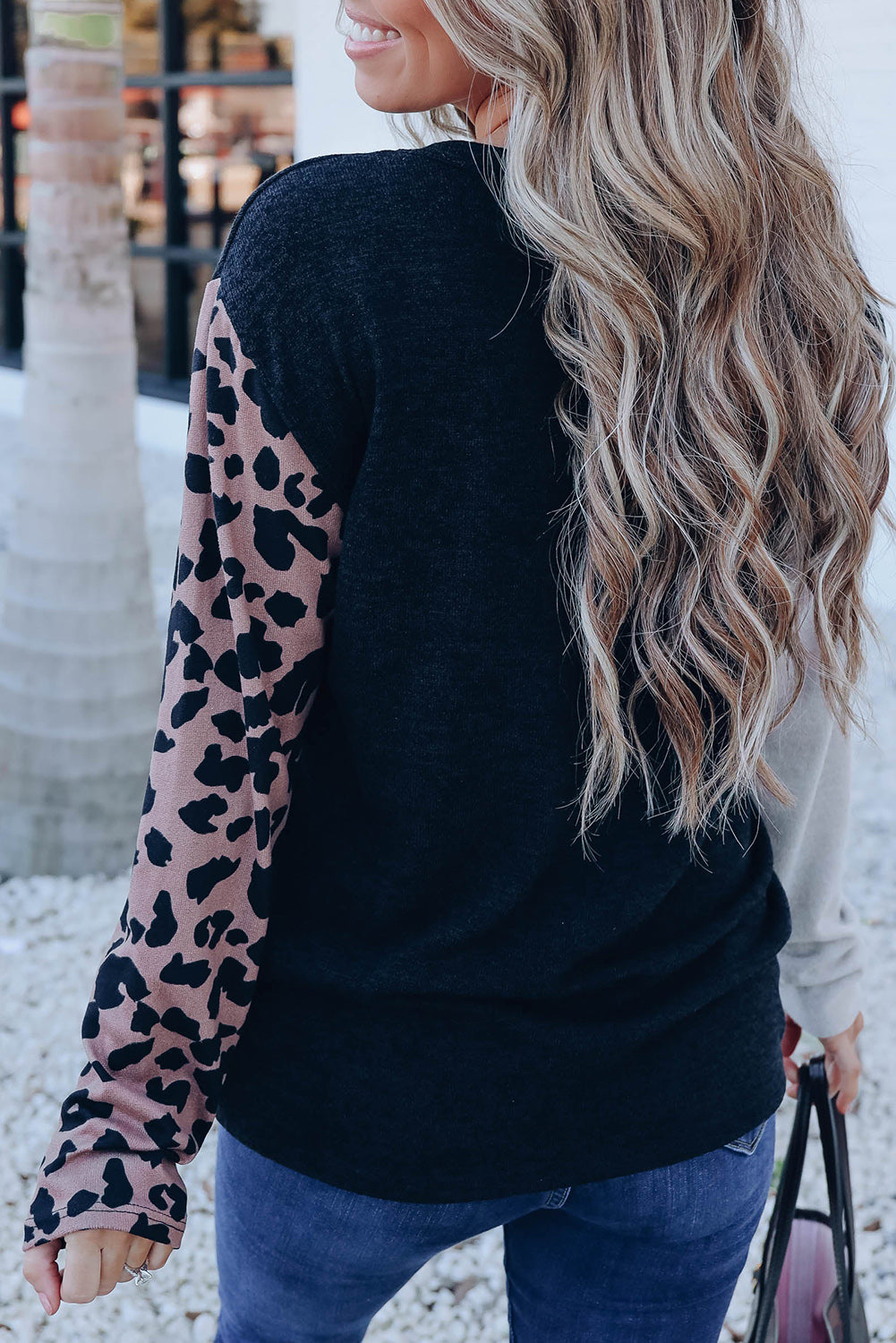 Leopard Color Block Long Sleeve