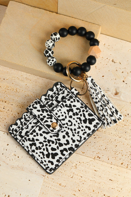 Black and Leopard Card Holder and Keychain